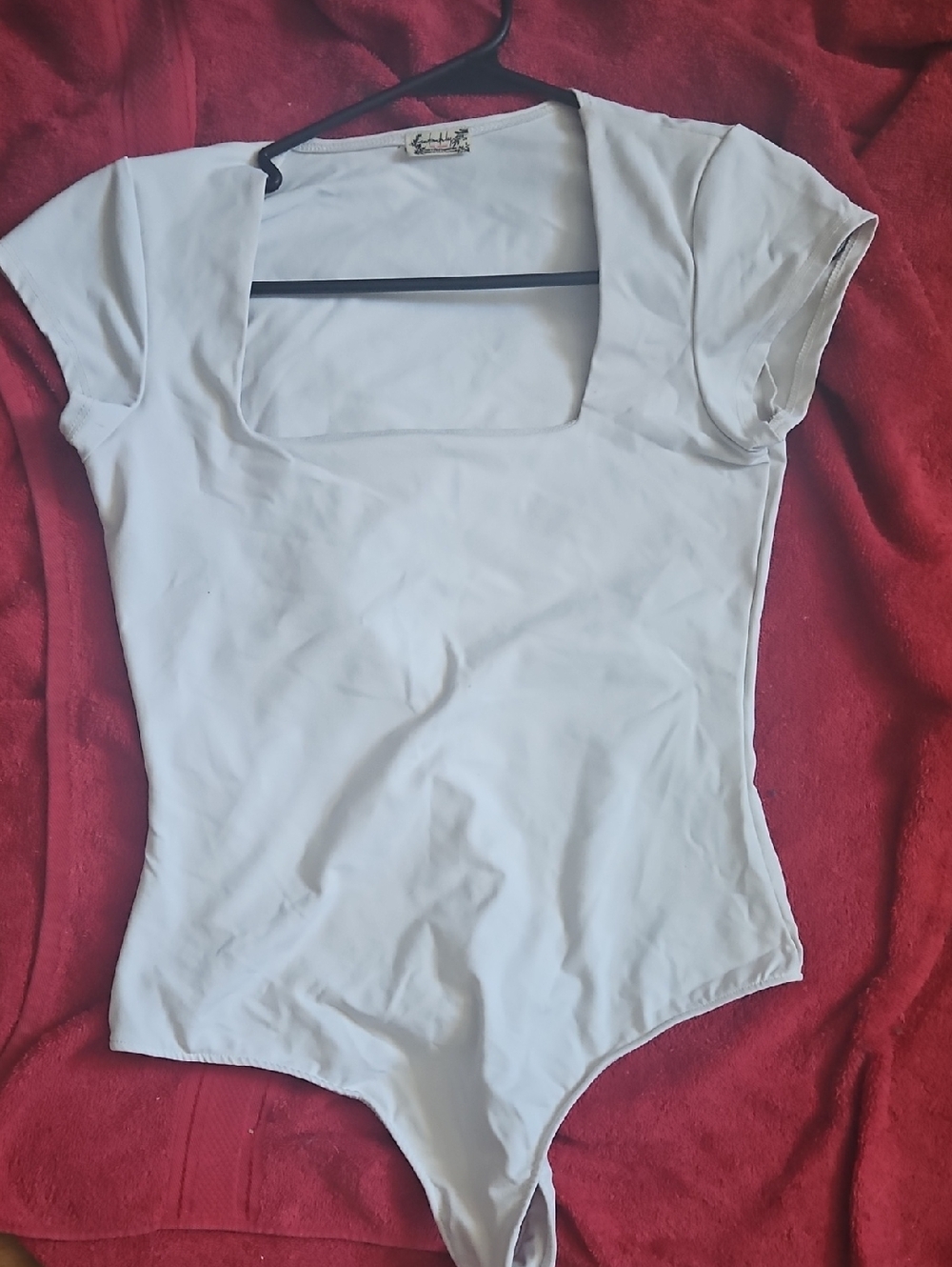 Square Neck White Short-Sleeve Bodysuit